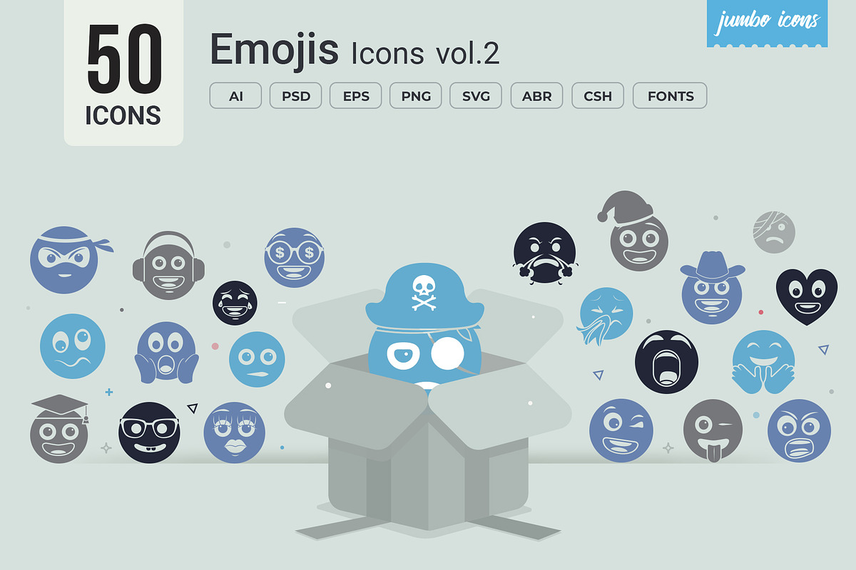Emojis Glyph Icons V2, a Solid Icon by Jumbo Icons (Photo 1 of 6)