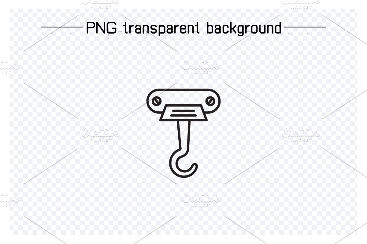 Winch Crane Hook Line Icons, an Outline Icon by Designfour (Photo 5 of 7)