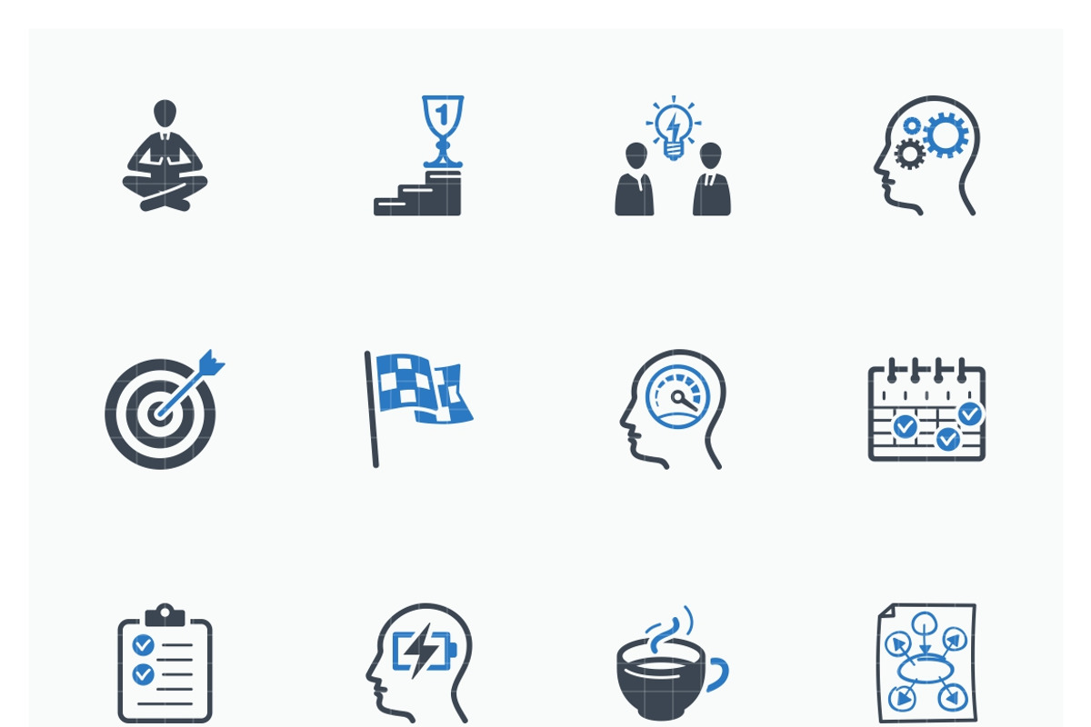 Productivity at Work Icons | Blue, an Outline Icon by introwiz1