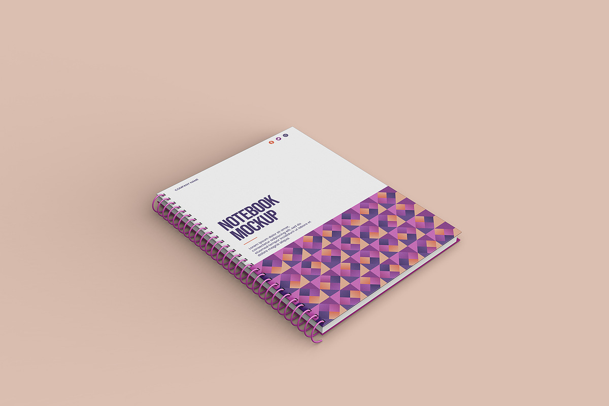 School Notebook Cover Mockup, a Merchandise Mockup by Graphicboom (Photo 2 of 7)