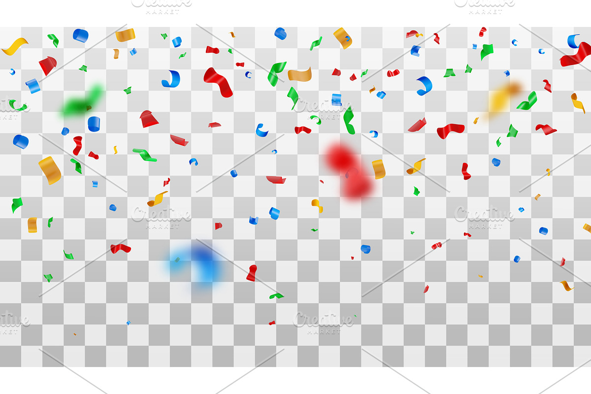 3D Colorful falling confetti, an Object Illustration by Abscent