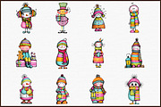 Whimsical Christmas Snowman Clipart, an Illustration by Sublimation Artist (Thumbnail 3 of 6)