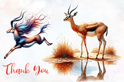 Antelope Watercolor Clipart, an Animal Illustration by RobertsArt (Thumbnail 4 of 4)