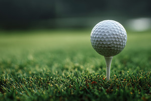 White golf ball sits on a tee, a Sports & Recreation Photo by MistyDay