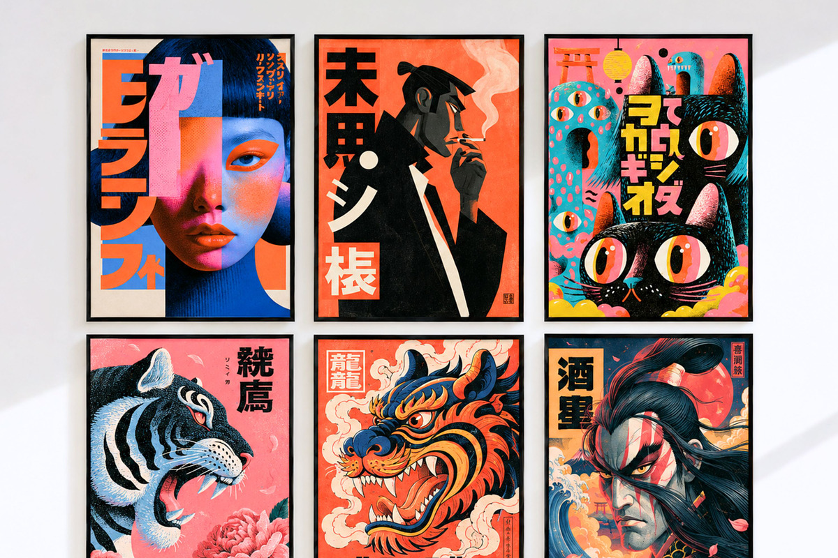 1000 Japanese Wall Art Prints Bundle, a Decorative Illustration by Selenique Studio (Photo 7 of 12)