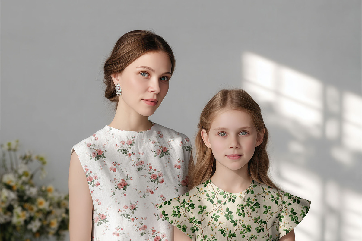 Matching Mom & Girl Mockup (PSD), a Shirt Mockup by 1001 mockups (Photo 7 of 13)