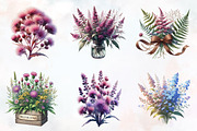 Ironweed Flower Watercolor Clipart, an Illustration by RobertsArt (Thumbnail 2 of 8)