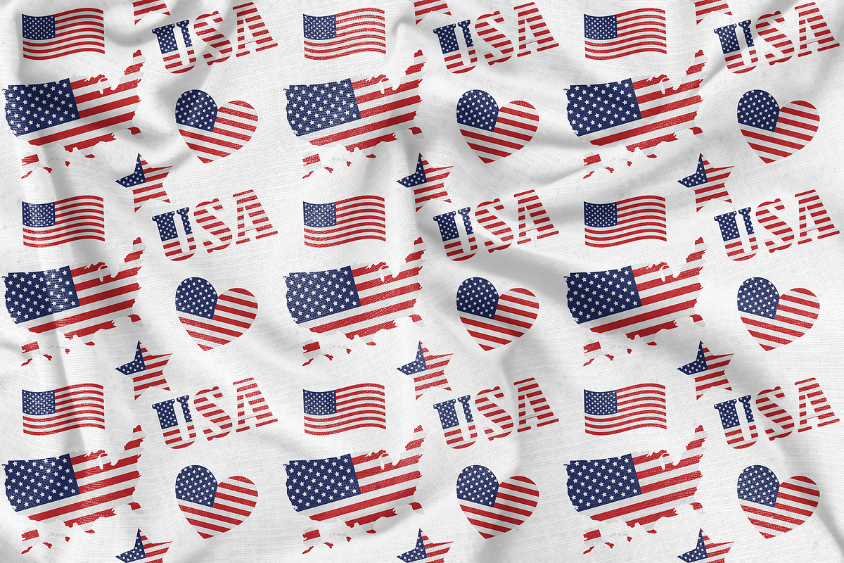 American USA flag patterns set, a Pattern Graphic by Swetsol (Photo 8 of 9)