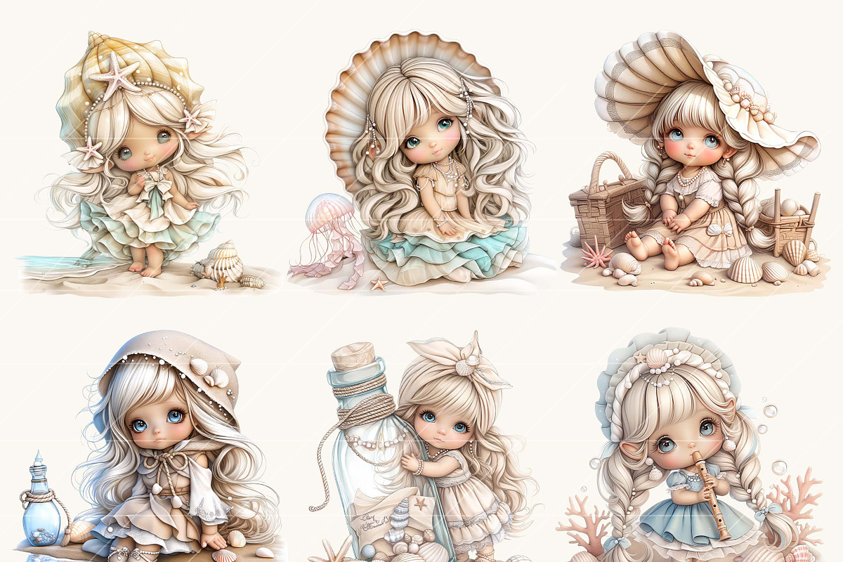 Whimsical Cute Beach Girl Clipart, a Person Illustration by Design Scotch (Photo 5 of 7)