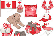 Canada Day Clipart, a Seasonal Illustration by GlamArtZhanna (Thumbnail 2 of 3)