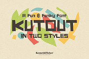 KutOut - A Fun & Funky Font, a Sans Serif Font by Komet & Flicker (Thumbnail 1 of 12)