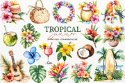 Tropical Summer Party Clipart PNG, a Seasonal Illustration by SugarCloudStudioArt (Thumbnail 1 of 6)