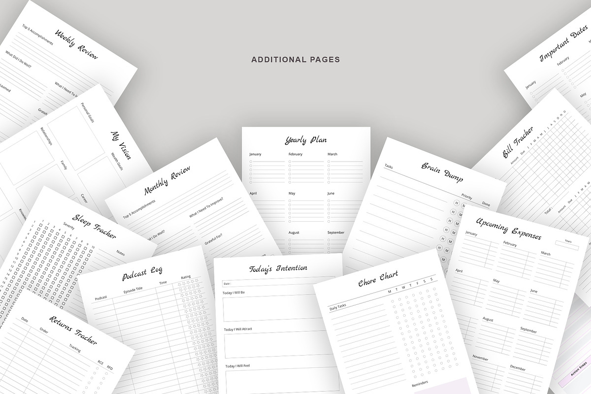 Ultimate Yearly Planner Bundle Pack preview 8
