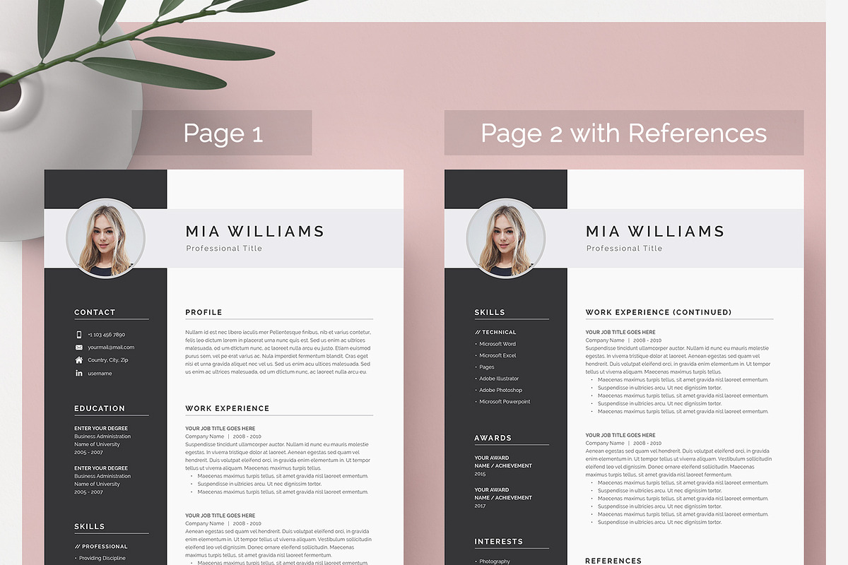Word Resume & Cover Letter Template, a Resume Template by DemeDesign (Photo 3 of 8)