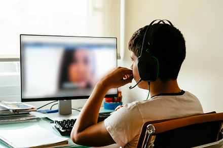 Teenager is studying at home stock photo containing male and pc, a School & Education Photo by Architect´s eye