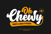 Oh Chewy - Sweet & Bold Script Font, a Script Font by Motokiwo (Thumbnail 1 of 8)