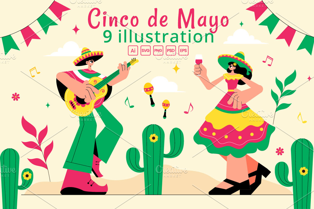 9 Cinco de Mayo Illustration, a Seasonal Illustration by denayunebgt (Photo 1 of 3)