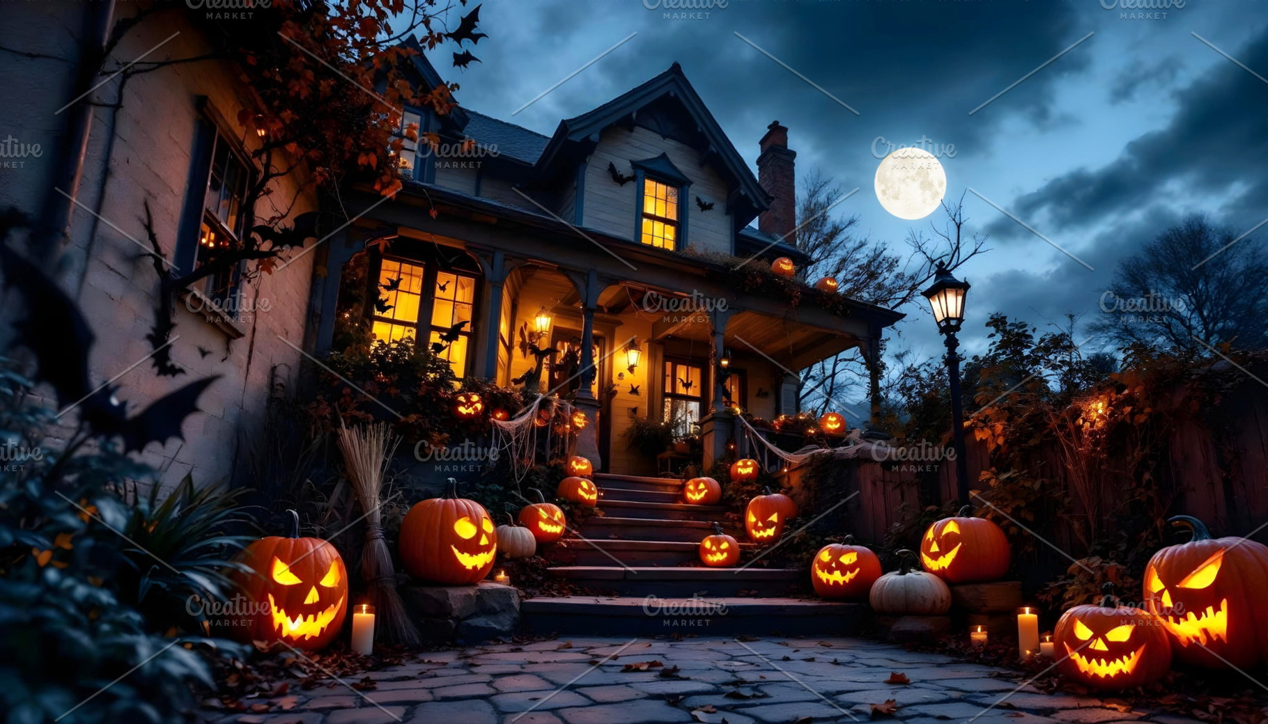 Spooky haunted Halloween house, a Holiday Photo by Volff