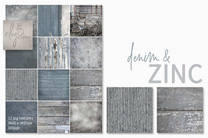 Denim and Zinc Textures, a Texture Graphic by rileyBgraphics
