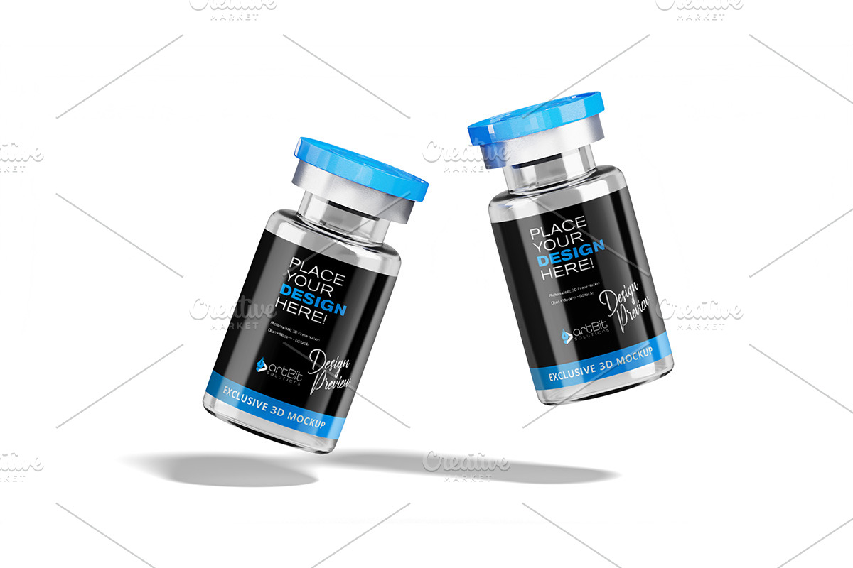 Lyophilized Vaccine Bottle 3D PSD, a Packaging Mockup by artBit Design Studio (Photo 7 of 7)
