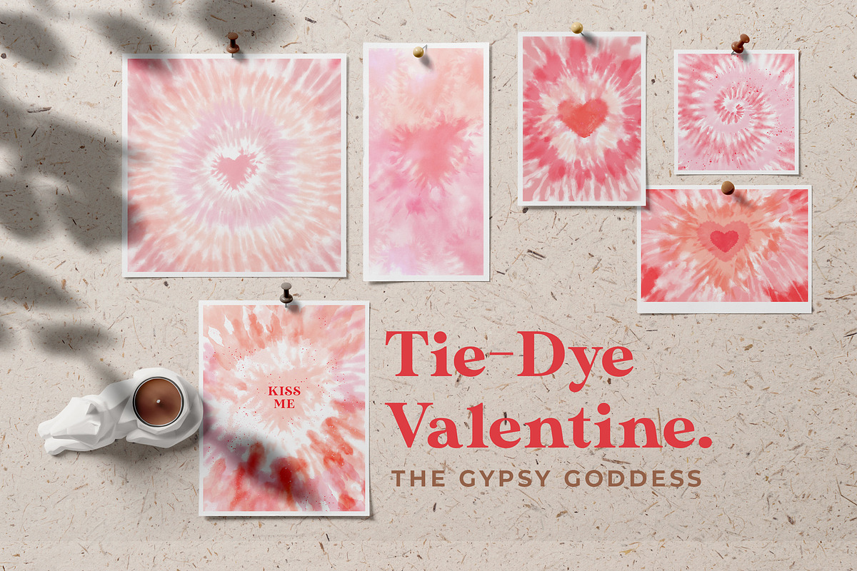 Tie-Dye Valentine's Day Card, a Pattern Graphic by The Gypsy Goddess (Photo 1 of 8)