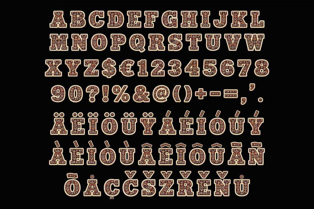 Woven Carpet Font, a Serif Font by Handmadefont (Photo 2 of 15)