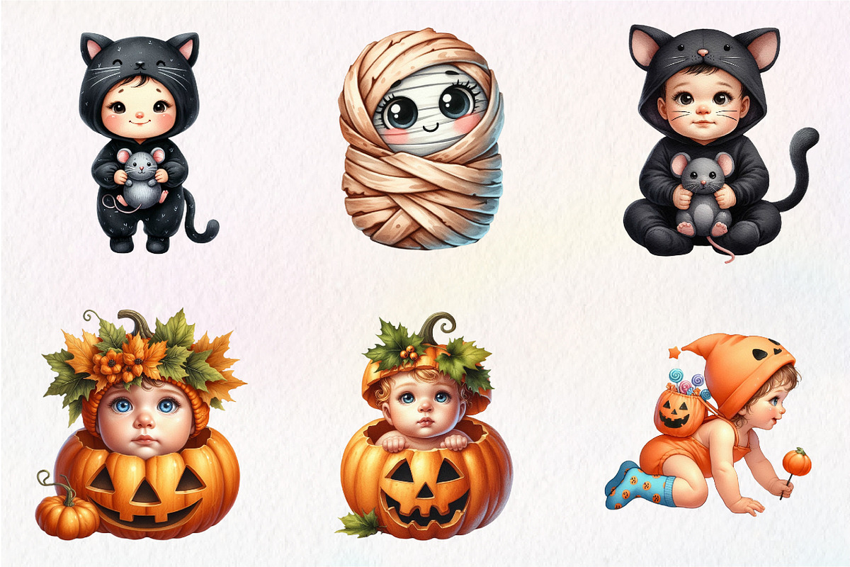 Halloween Baby Costume Clipart, an Illustration by CreationArt (Photo 9 of 9)