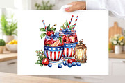 Watercolor 4th of July Cocktail Clip, an Illustration by SVGArt (Thumbnail 3 of 9)