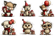 Whimsical Birthday Animals Clipart, an Illustration by Sublimation Artist (Thumbnail 5 of 7)