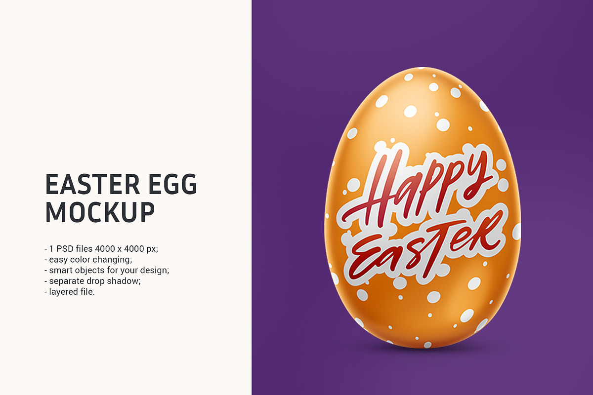 Easter egg mockup., a Product Mockup by ShooShooShop (Photo 1 of 4)