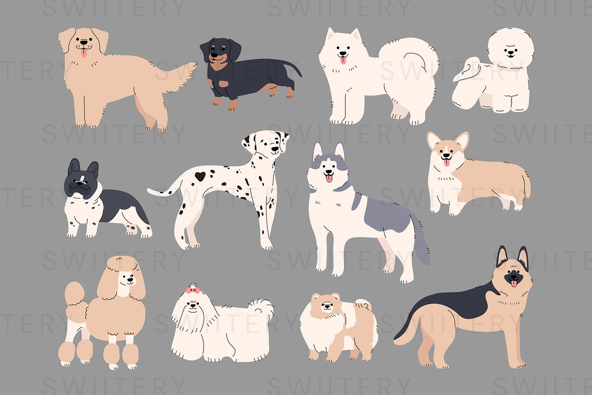 Dog Clipart - Swiitery, an Animal Illustration by Iconixar & Friends (Photo 2 of 2)