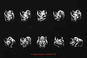 10 Bundle Dark Art Rhino Animal, an Illustration by Morspective (Thumbnail 6 of 7)