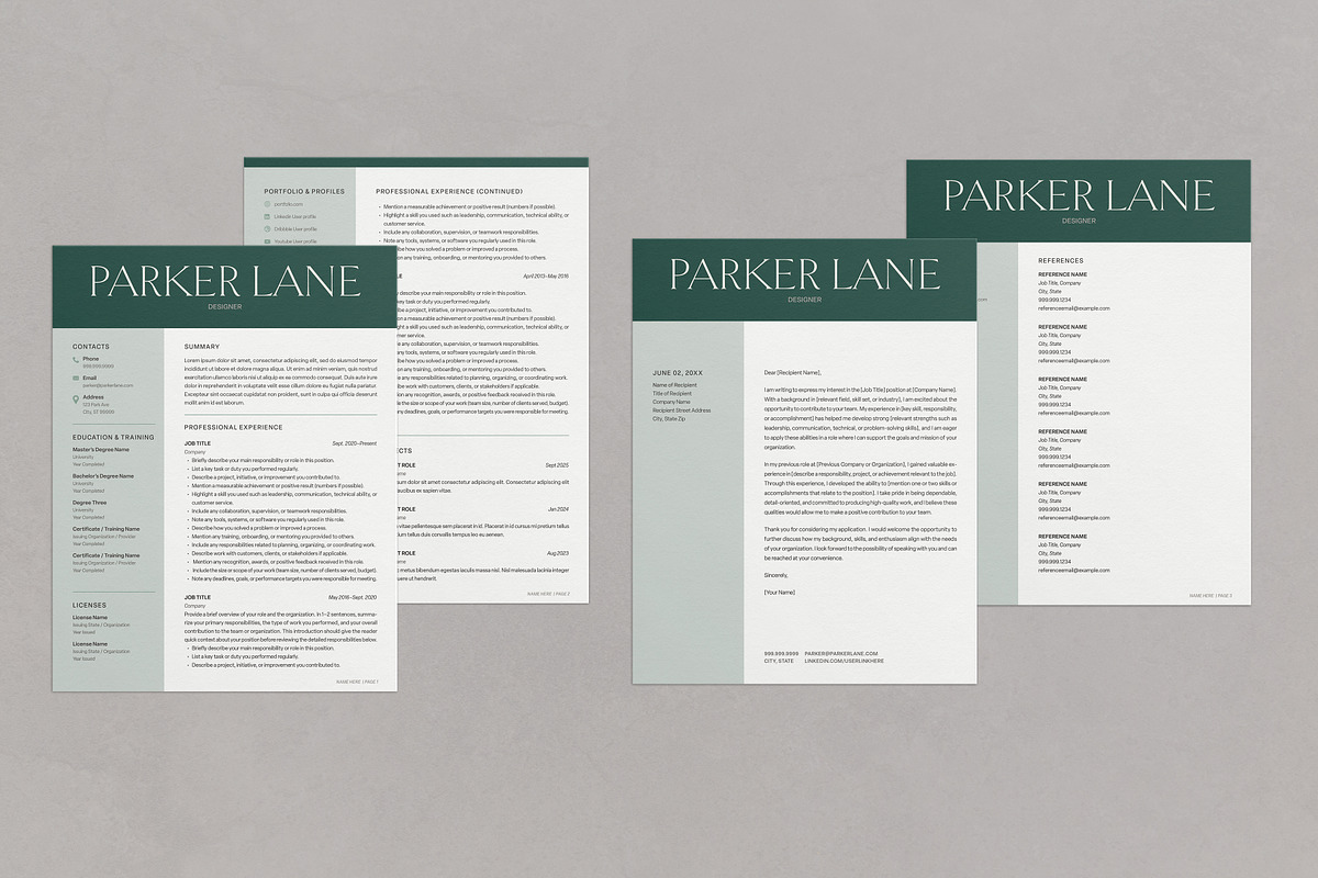 Parker Resume CV Kit, a Resume Template by Franklin Lane (Photo 2 of 6)