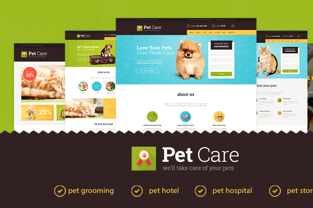 Pet Care - Pet Grooming and Pet Shop, a WordPress Template by ThemeREX
