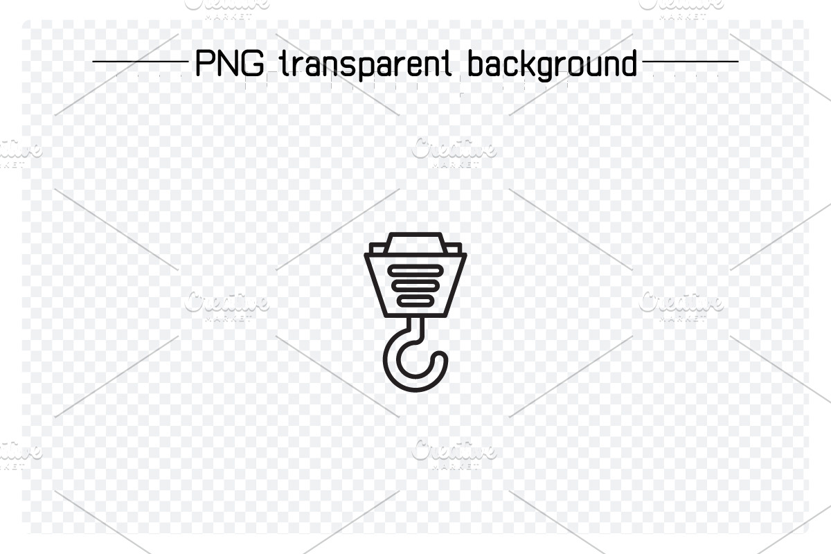 Crane Hook Line Icons Set, an Outline Icon by Designfour (Photo 5 of 7)