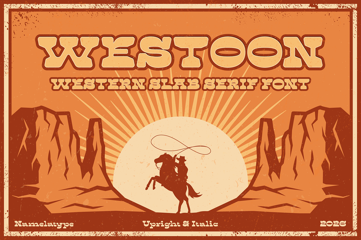 Westoon Bold Western Slab Serif Font, a Slab Serif Font by Namela Studio (Photo 1 of 10)
