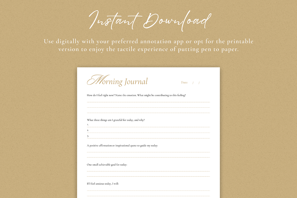 Morning Journal For Anxiety Relief, a Templates & Theme by The Chaos Project (Photo 6 of 9)