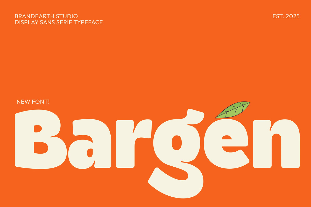 Bargen – Bold Playful Sans Serif, a Sans Serif Font by Brand Earth (Photo 1 of 7)