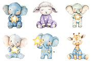 Watercolor Dreamy Animals Clipart, a Seasonal Illustration by CitraGraphics (Thumbnail 6 of 7)