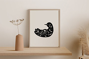 FLORAL BLACK BIRD SILHOUETTES Spring, an Object Graphic by Creativemaker (Thumbnail 10 of 14)