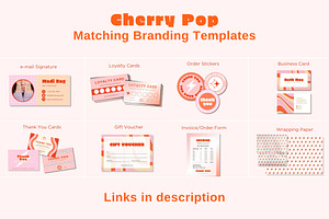 Cherry Pop Stickers Templates