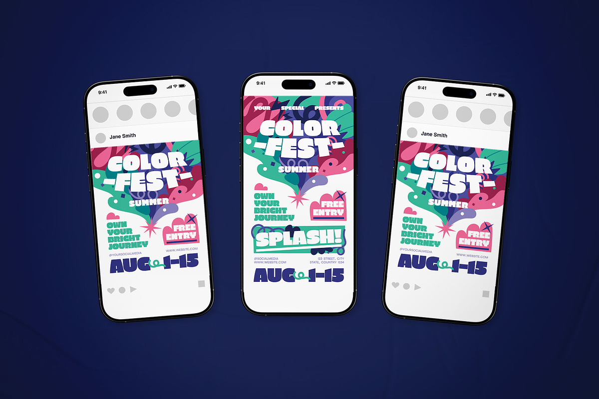 Color Festival Event Flyer Set, a Flyer Template by The Good Store (Photo 2 of 2)