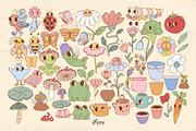 Flower power - retro groovy bundle, an Object Illustration by Huxmay (Thumbnail 4 of 13)