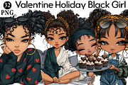 Valentine Holiday Black Girl Clipart, an Illustration by Daily.Designs (Thumbnail 1 of 8)