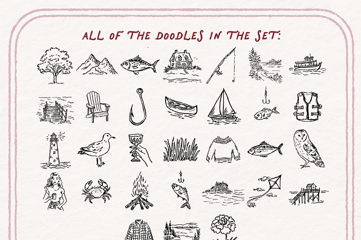 Lake Life Clipart, Summer Doodles, an Object Illustration by The October Creative (Photo 5 of 7)
