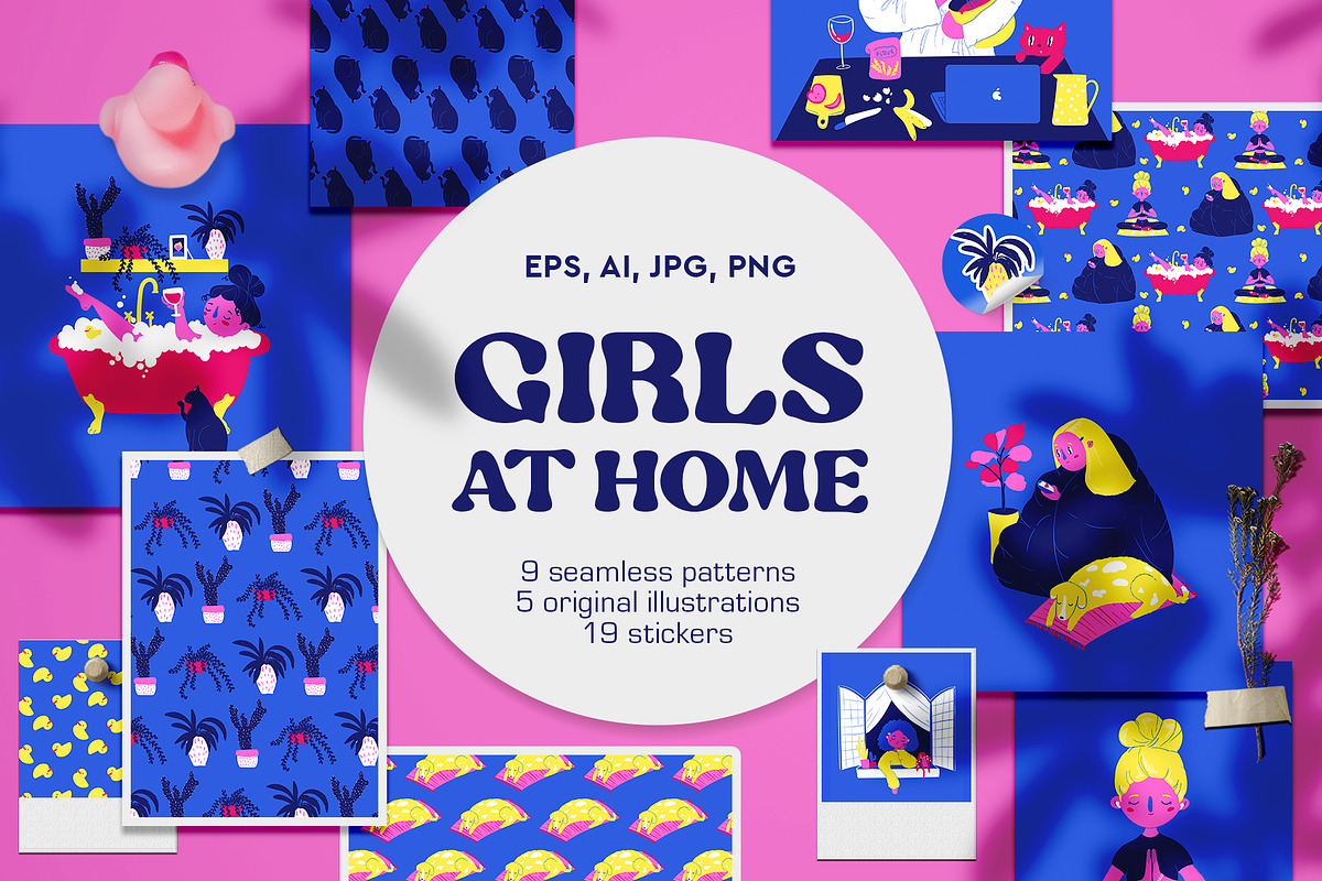 Girls: Patterns and Illustrations, a Pattern Graphic by marmarina (Photo 1 of 10)