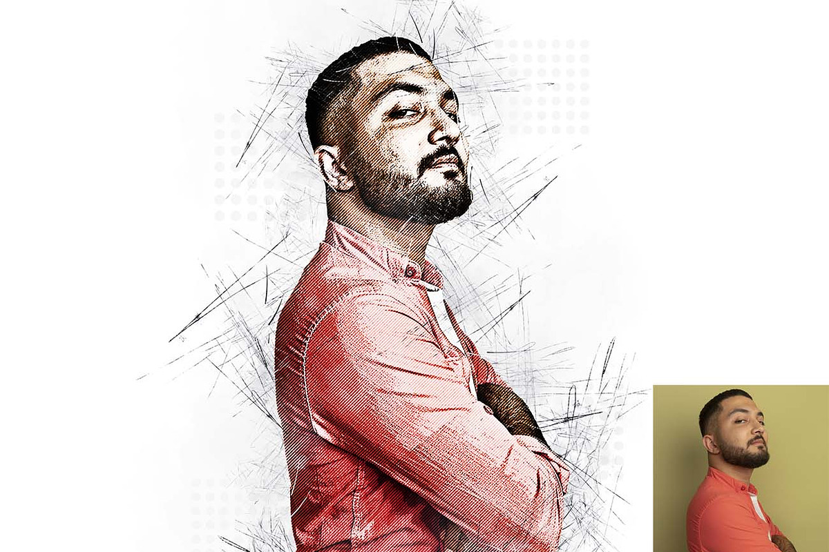 Sketch Halftone FX Photoshop Action, an Action Add-On by Studio Retouch (Photo 13 of 15)