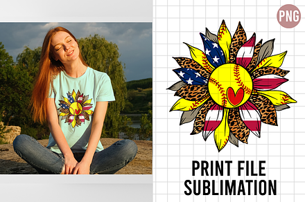Softball Sunflower, an Object Graphic by Yoweslah