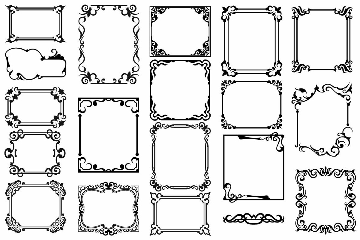 Vintage frames, a Pattern Graphic by LineworkStock (Photo 12 of 12)