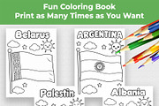 190 Flags Coloring Book for Kids PDF, an Education Illustration by Mohammad Sarfaraz (Thumbnail 3 of 13)